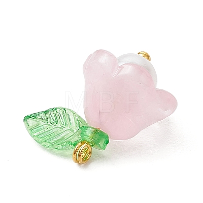 9Pcs 9 Colors Glass Pendants PALLOY-MZ00837-1