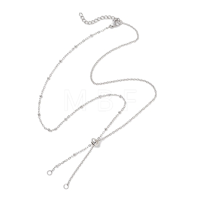 304 Stainless Steel Cable Chain Satellite Chain Slider Necklace Making AJEW-JB01511-02-1