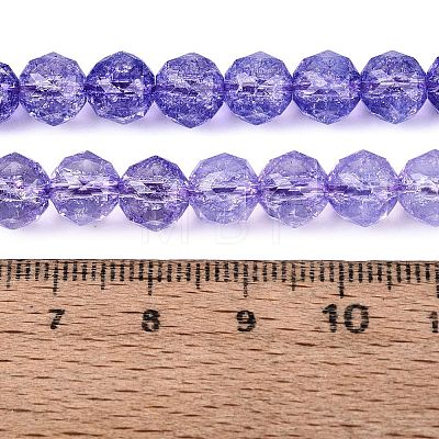 Crackle Transparent Glass Beads Strands GLAA-Q108-02A-06-1