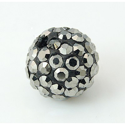 Polymer Clay Rhinestone Beads RB-H284-6MM-Half-1-1