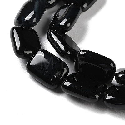 Natural Black Onyx Beads Strands G-K357-D03-01-1