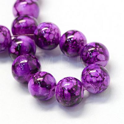 Baking Painted Glass Round Bead Strands DGLA-Q019-8mm-69-1