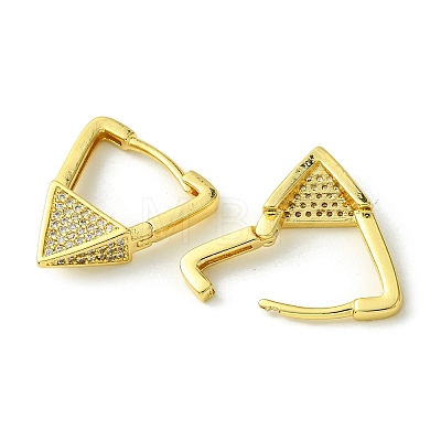 Brass with Cubic Zirconia Hoop Earrings EJEW-K267-04G-1