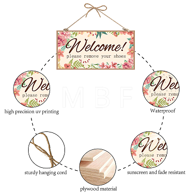 Printed Wood Hanging Wall Decorations WOOD-WH0115-13E-1