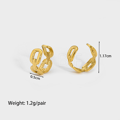 Stainless Steel C-Shaped Cuff Earrings HW4701-4-1