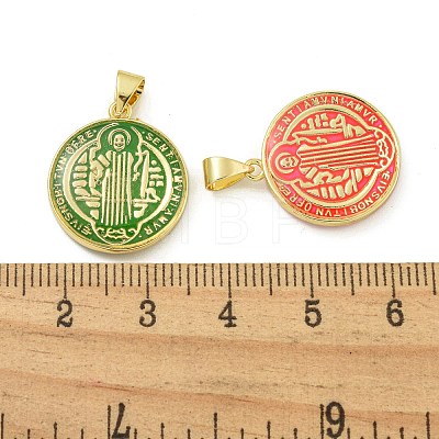 Rack Plating Brass Enamel Pendants KK-Z067-26G-1