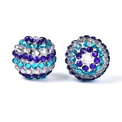 Acrylic with Resin Rhinestone Beads OACR-T030-21A-1