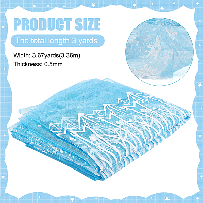 Snowflake Pattern Polyester Mesh Fabric DIY-WH0387-87-1
