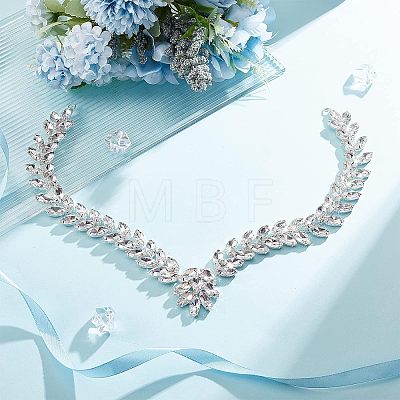 1Pc Shiny Flower Crystal Rhinestone Collar Trim DIY-FG0003-38-1