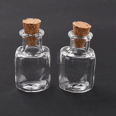 Square Glass Cork Bottles Ornament GLAA-D002-04I-1