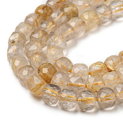 Natural Gold Rutilated Quartz Beads Strands G-A097-D02-05-1