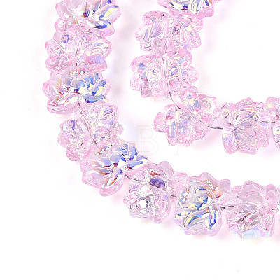 Baking Paint Electroplate Transparent Glass Beads Strands EGLA-N020-04E-1