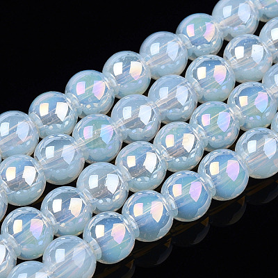 Electroplate Transparent Glass Beads Strands LS-GLAA-T032-T6mm-AB14-1