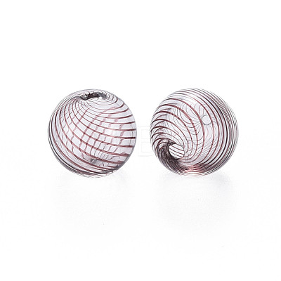 Transparent Handmade Blown Glass Globe Beads GLAA-T012-33A-1