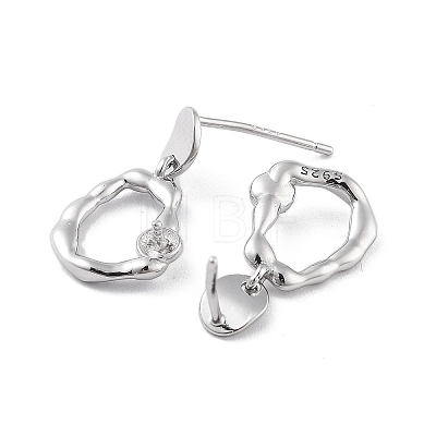 925 Sterling Silver Stud Earrings Findings EJEW-B038-08P-1