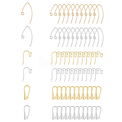 72Pcs 6 Style Brass Earring Hooks KK-FH0006-23-1