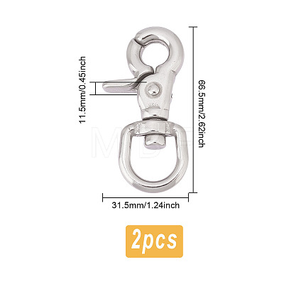 DICOSMETIC 2Pcs Stainless Steel Swivel Clasps STAS-DC0015-60-1
