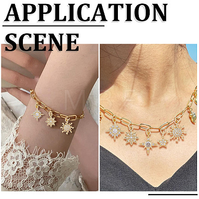 10Pcs 5 Styles Brass Micro Pave Clear Cubic Zirconia Pendants KK-BBC0028-74-1