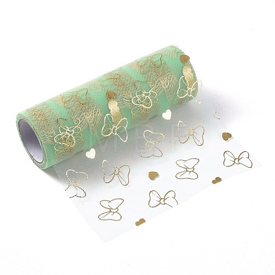 Bowknot & Heart Deco Mesh Ribbons OCOR-I005-G13-1