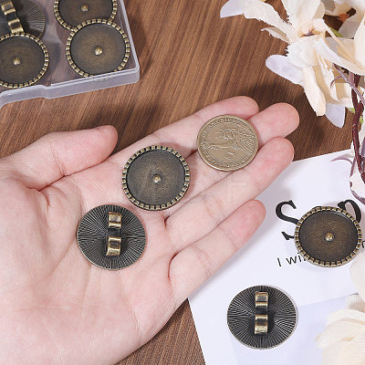 CHGCRAFT 8Pcs Alloy Blank Bolo Tie Round Slider Pack FIND-CA0009-18AB-1