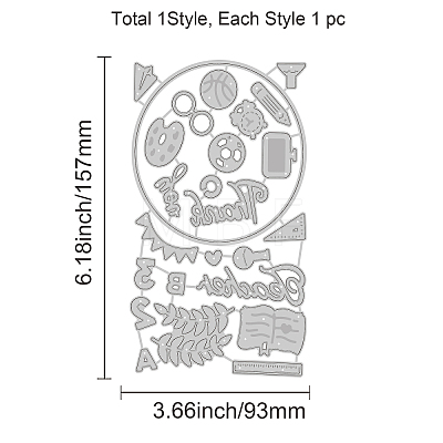 Carbon Steel Cutting Dies Stencils DIY-WH0263-0298-1