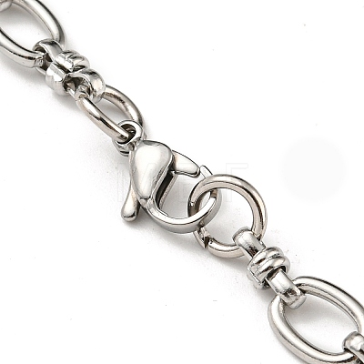 201 Stainless Steel Oval Link Chain Bracelets STAS-Z056-15P-1