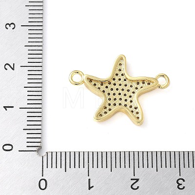 Brass Micro Pave Clear Cubic Zirconia Connector Charms KK-C086-14G-01-1