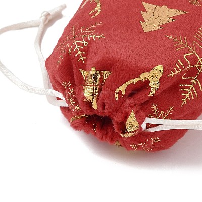 Gold Stamping Christmas Velvet Storage Bags ABAG-Q053-01A-02B-1