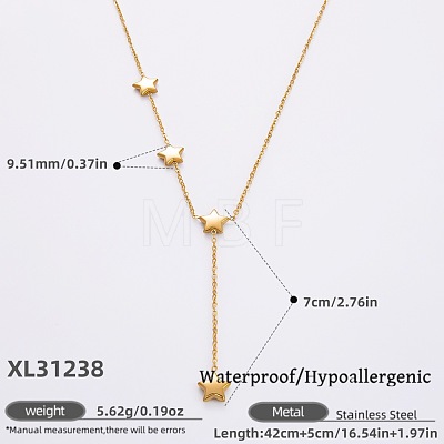 316L Surgical Stainless Steel Y Tassel Necklaces for Women FS-WGE9B28-11-1