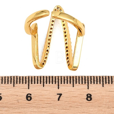 Brass Micro Pave Clear Cubic Zirconia Cuff Open Rings for Women RJEW-T032-01C-G-1