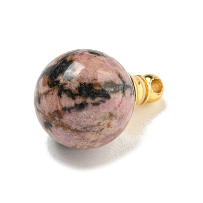 Natural Rhodonite Perfume Bottle Pendants G-K338-22G-04-1