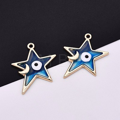 Alloy Enamel Pendants ENAM-F143-04B-G-1