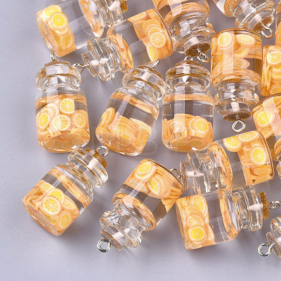 Glass Bottle Pendants GLAA-T001-04B-1