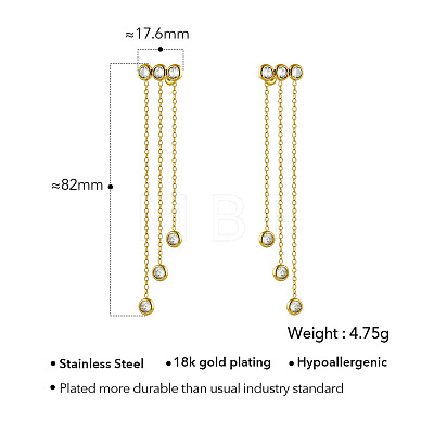 316 Surgical Stainless Steel Micro Pave Clear Cubic Zirconia Stud Earrings for Women WGF4ABD-01-1