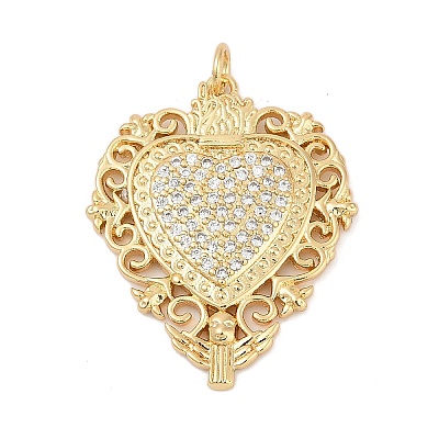 Brass Micro Pave Cubic Zirconia Pendants KK-A241-02G-1