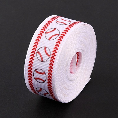 Baseball Pattern Heat Transfer Polyester Ribbons OCOR-WH0066-65A-1