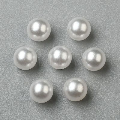 No Hole ABS Plastic Imitation Pearl Round Beads MACR-F033-7mm-24-1