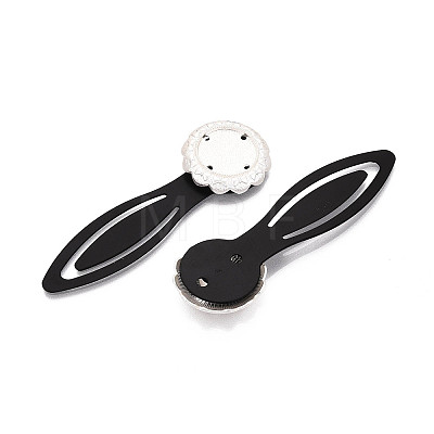 Alloy & Iron Bookmark Cabochon Settings PALLOY-N184-03S-1