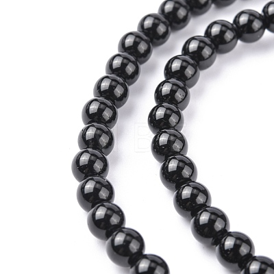 Synthetic Black Stone Beads Strands GSR6mmC044-1