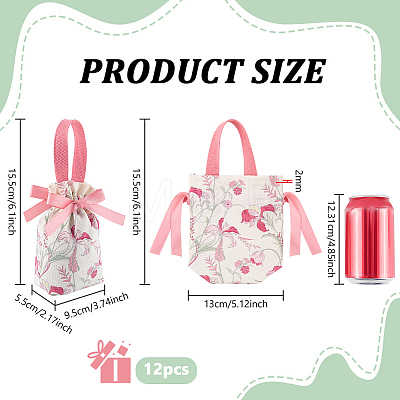 Flower Print Canvas Cloth Wedding Candy Tote Bags ABAG-WH0072-044A-1