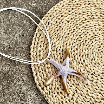 Bohemian Style Ocean Theme Resin Pendant Polycotton Cord Necklaces for Women FS-WGA38F9-01-1