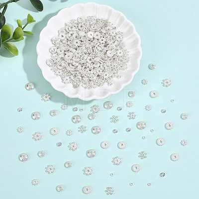 400Pcs 8 Styles Alloy & Brass Spacer Beads DIY-PA0001-93-1