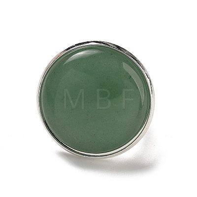 Natural Green Aventurine Round Adjustable Rings RJEW-K371-09S-13-1