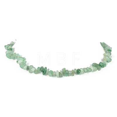 Natural Green Aventurine Chips Beaded Necklace NJEW-FZ00004-03-1