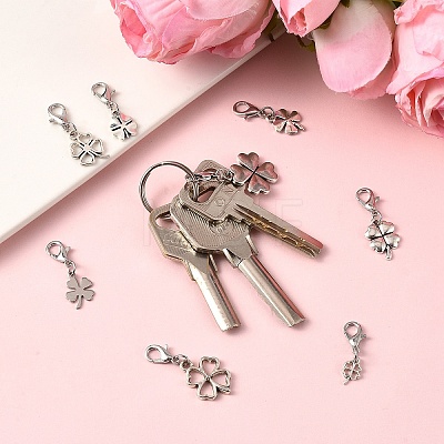 8Pcs Alloy Pendant Decorations HJEW-YW00494-1