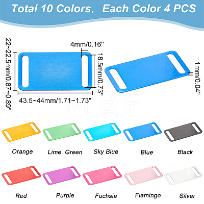   40Pcs 10 Colors Aluminum Connector Charms FIND-PH0007-19-1
