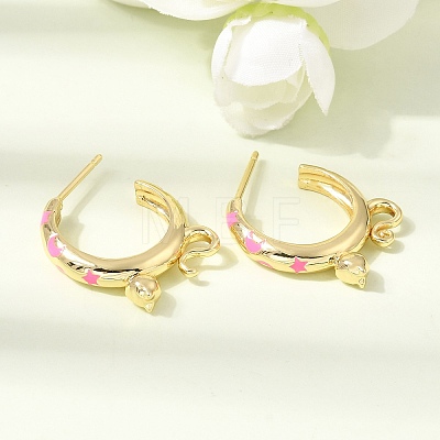 Brass Enamel Stud Earrings KK-CBA8324-23G-02-1