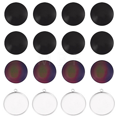 10Pcs 304 Stainless Steel Pendant Cabochon Settings DIY-TA0015-76B-1