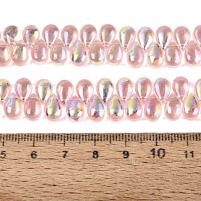 Electroplate Transparent Glass Beads Strands EGLA-N057-01A-06-1