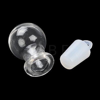 Clear Glass Wishing Bottle Pendants GLAA-A010-01G-1